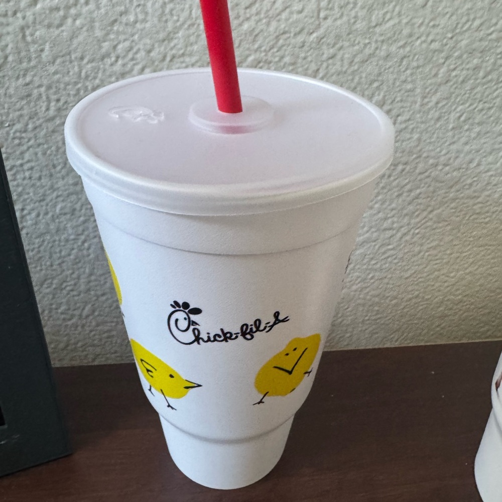 Chic fil A Reusable Drink Cups with Red Straw ( NEVER USED) (2 available) - Picture 4 of 4